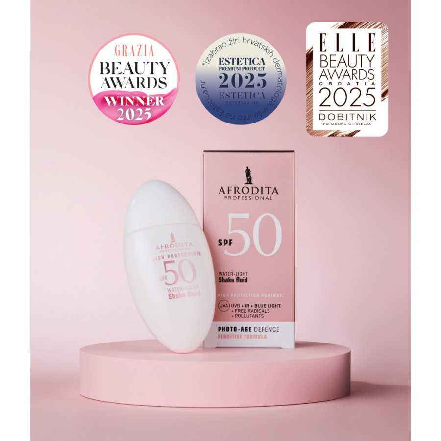AFRODITA PROFESSIONAL SPF 50 SHAKE FLUID SA IZNINMNO LAGANOM ,,OIL FREE'' FORMULOM